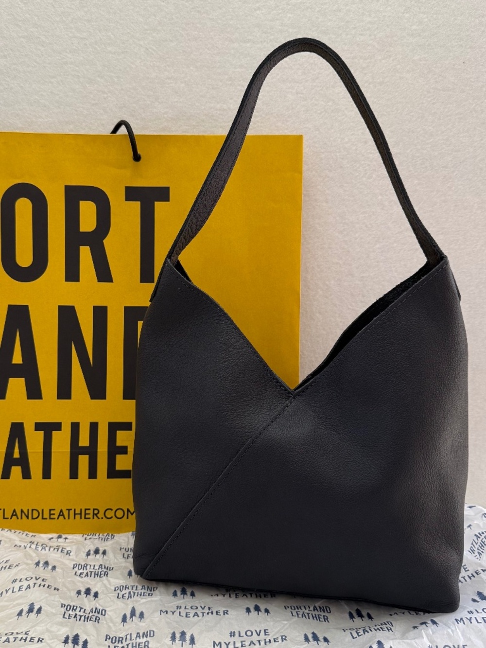NWT Portland Leather Goods PLG Large Naomi Shoulder Bag in Night Owl